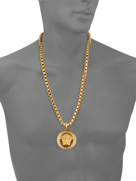 mens versace pendant necklace|14k gold versace pendant.